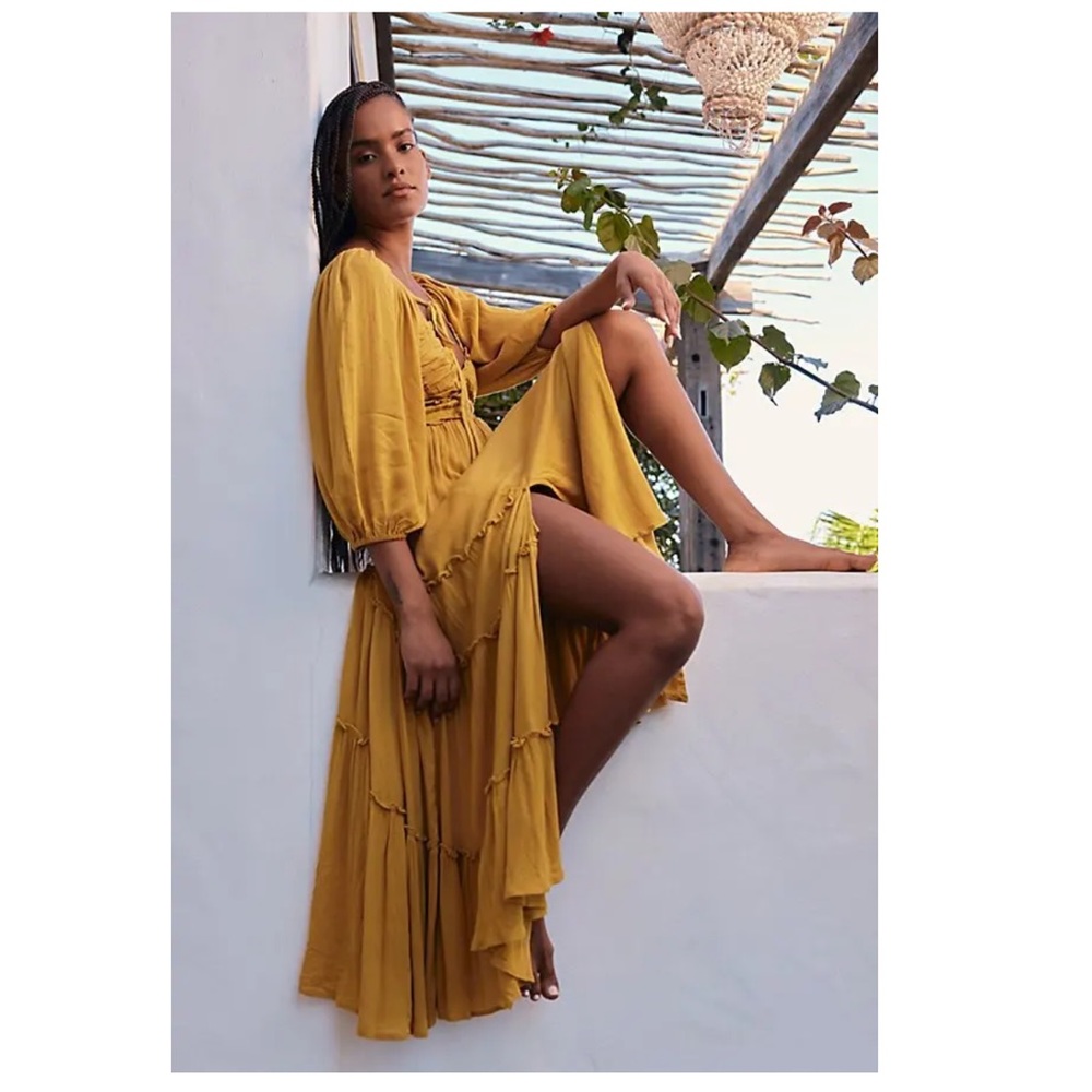 Free People Mustard Maxi Dress